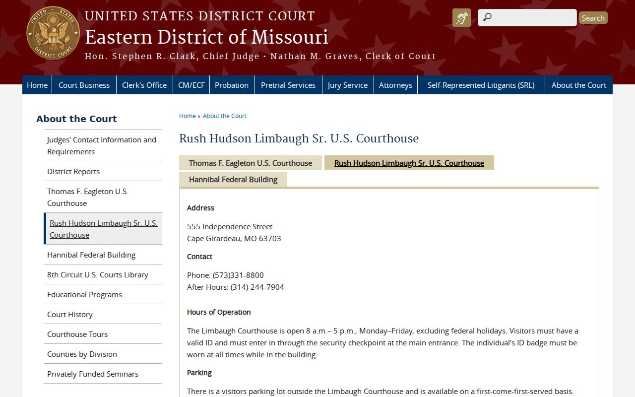 Eastern District federal courthouse page