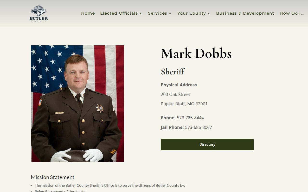 Official Butler County Sheriff webpage