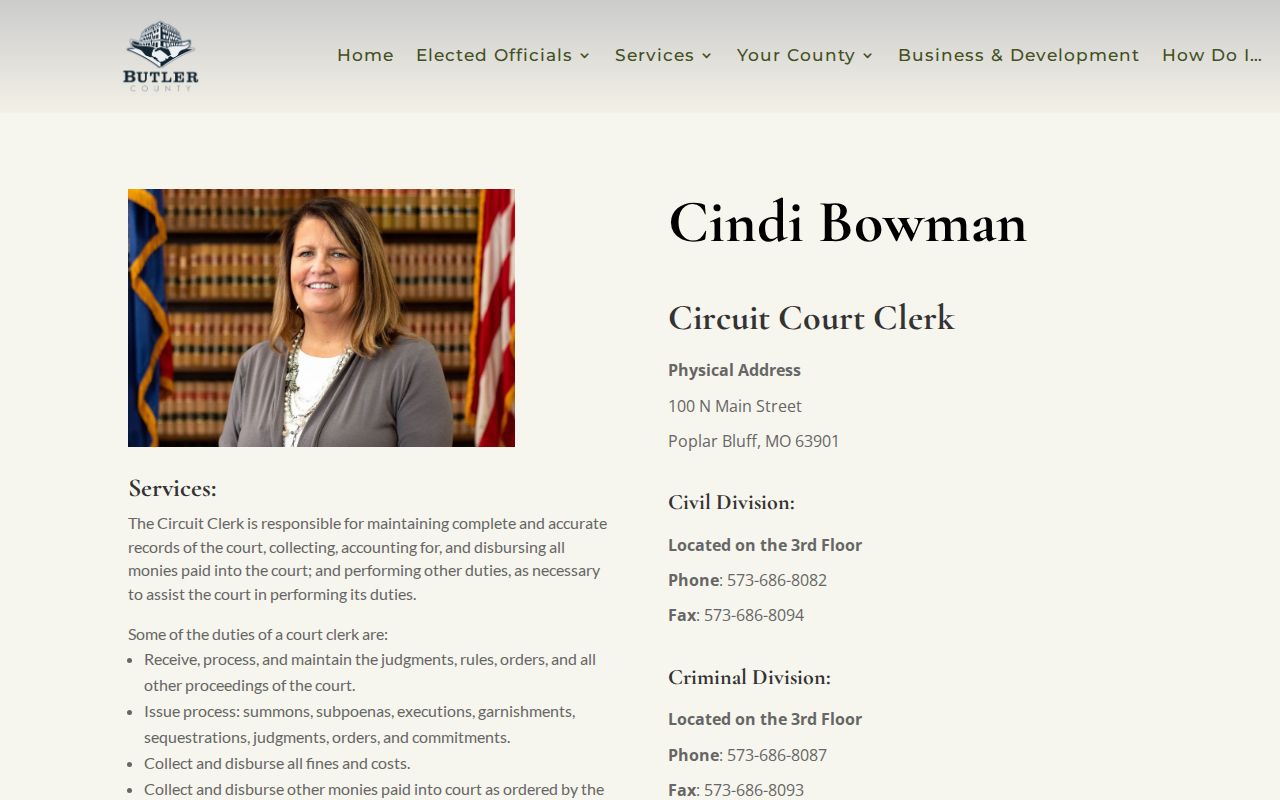 Butler County Circuit Clerk information